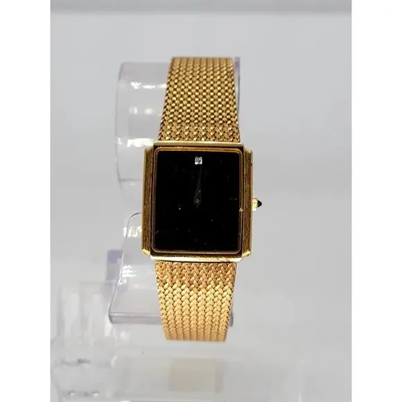 Pre-Owned Women's Seiko Gold-Tone Watch with Black Dial and Mesh Band - Picture 6 of 9